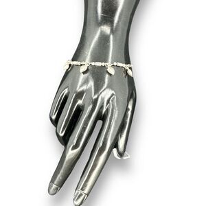 Sterling Silver Heart Dangle Bracelet 7”